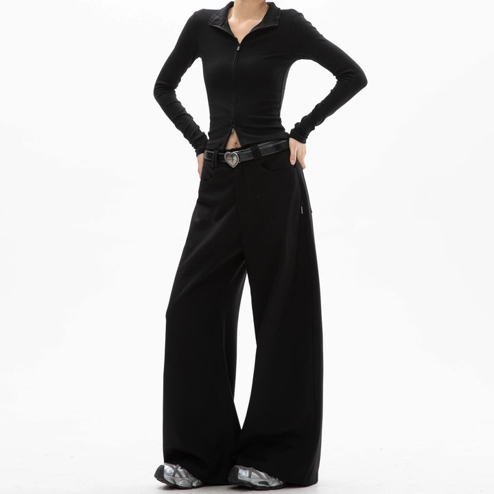 Casual Straight Wide-Leg Pants