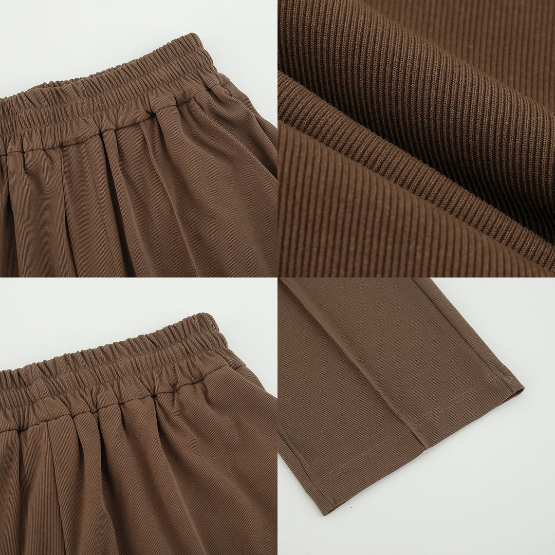 Pantalones casuales sueltos rectos con cintura elástica 