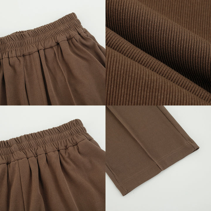Pantalones casuales sueltos rectos con cintura elástica 