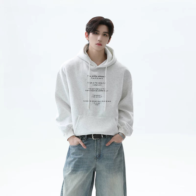 Minimalist Letter Print Loose Fit Hoodie