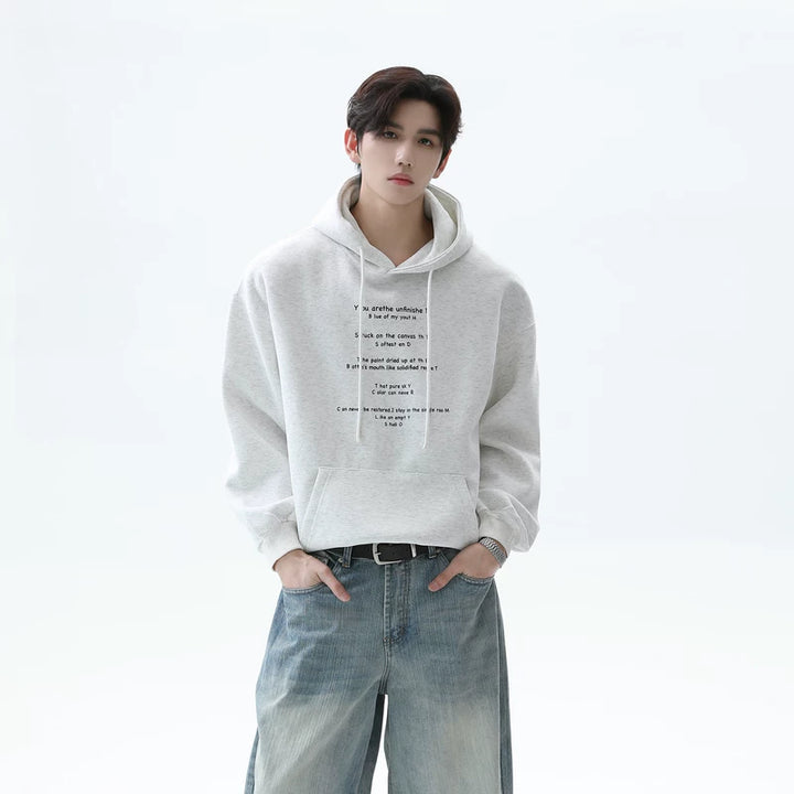 Minimalist Letter Print Loose Fit Hoodie