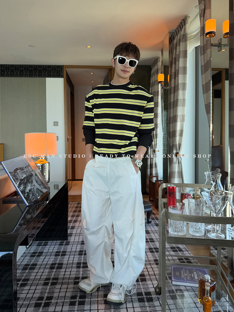 Striped Round Neck Long Sleeve Pullover