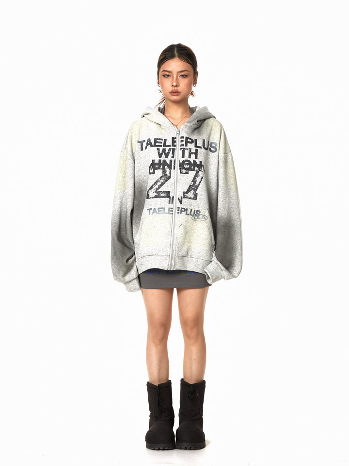 Distressed Hooded Cardigan Jacket