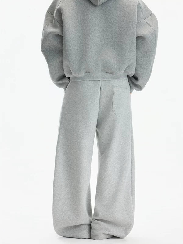 Pantaloni casual in pile a gamba larga 