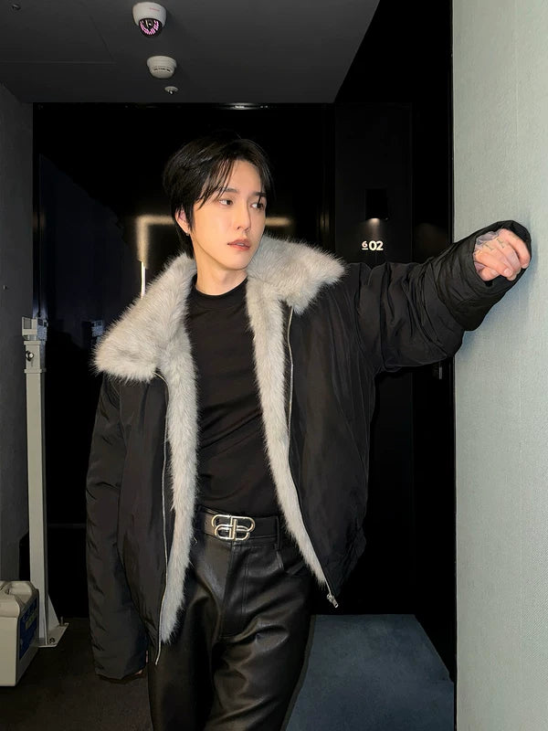 Faux Fur Collar Padded Winter Jacket