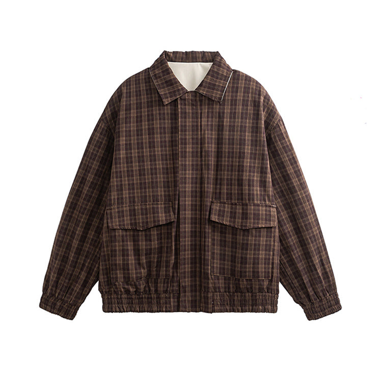 Veste à carreaux Harrington réversible 