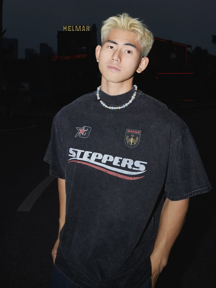 Retro Street Print Heavyweight Loose T-Shirt
