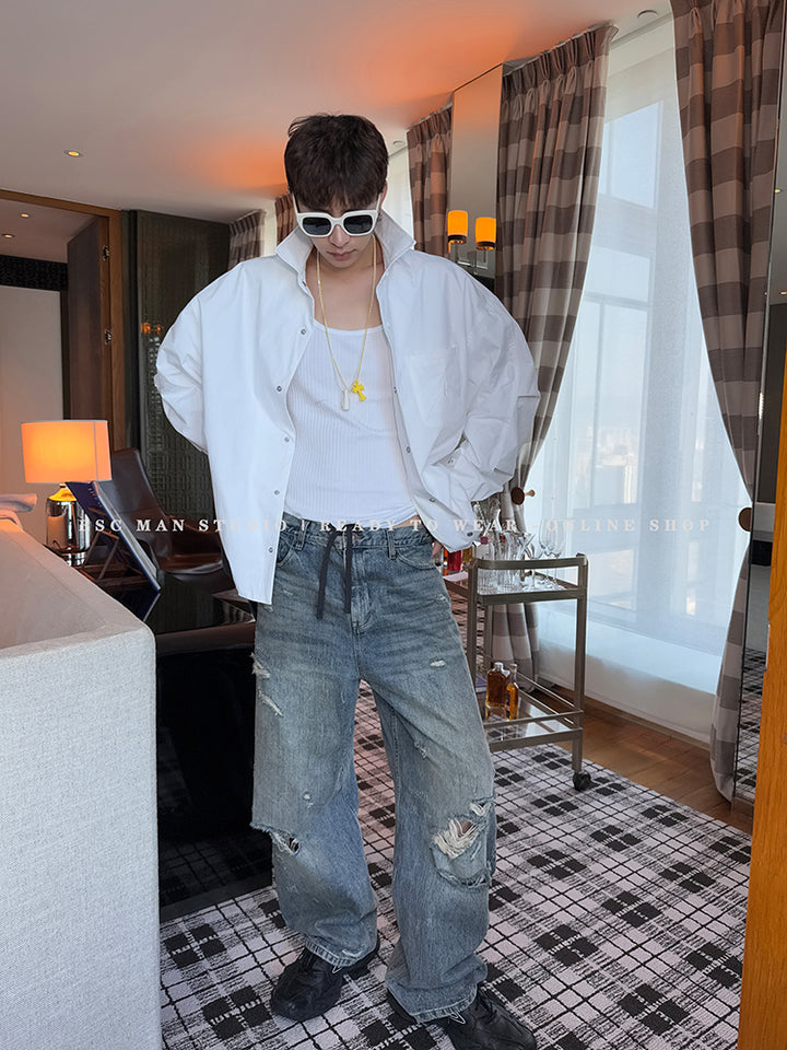 Casual Long-Sleeve Button-Up Shirt