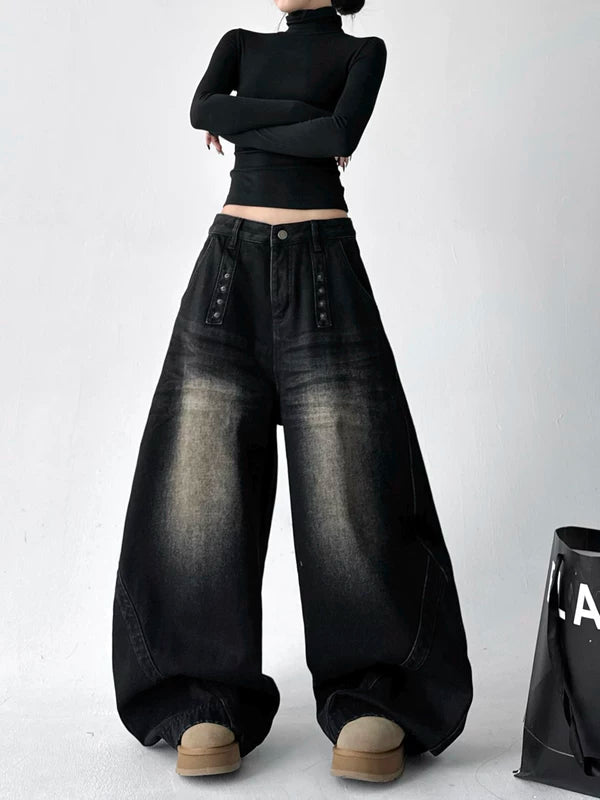 Yüksek Bel Kavisli Bıçak Geniş Paça Pantolon 