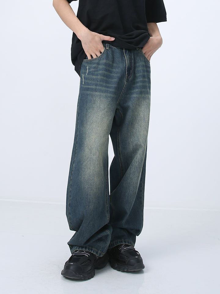 Wide Leg Washed Loose Fit Jeans