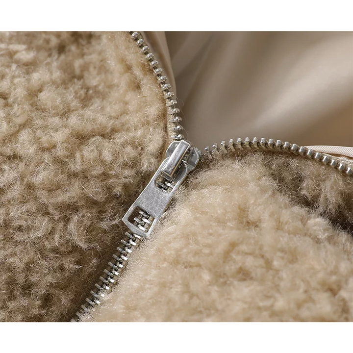 سترة سحاب من الفليس شيربا بغطاء رأس 