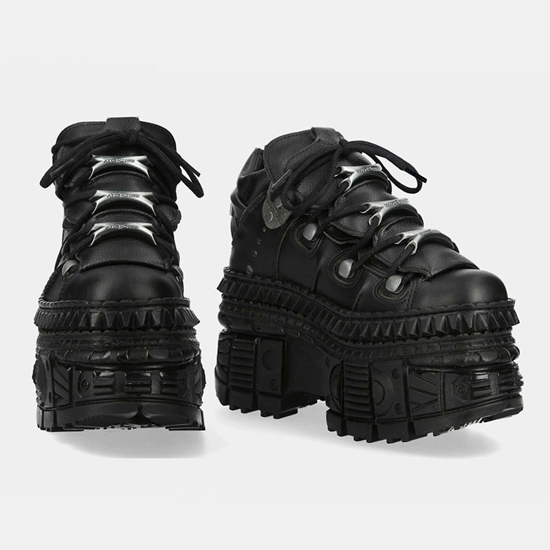 Gothic Platform Rivet Chunky Motorcycle Boots