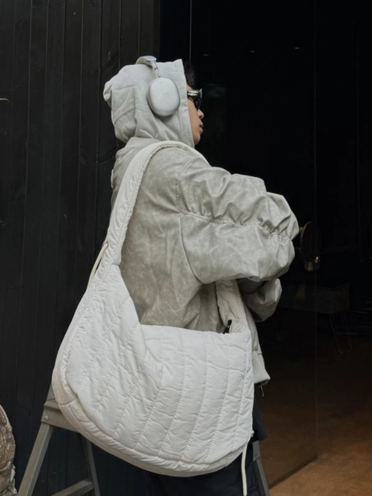 White Quilted Crossbody Bag