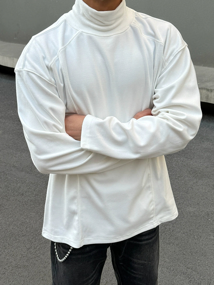 Maglione a collo alto caldo con maniche lunghe 