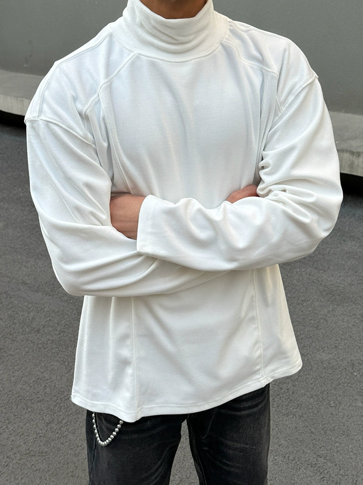Maglione a collo alto caldo con maniche lunghe 