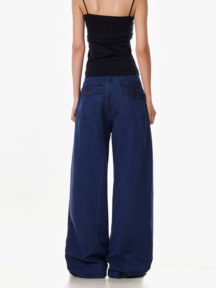 Pantalones anchos de pierna recta y casuales 