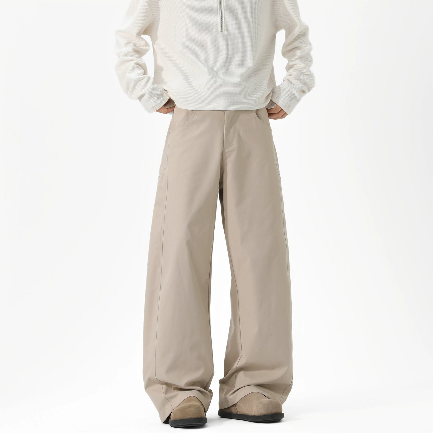 Wide Leg Deconstructed Splicing Pants