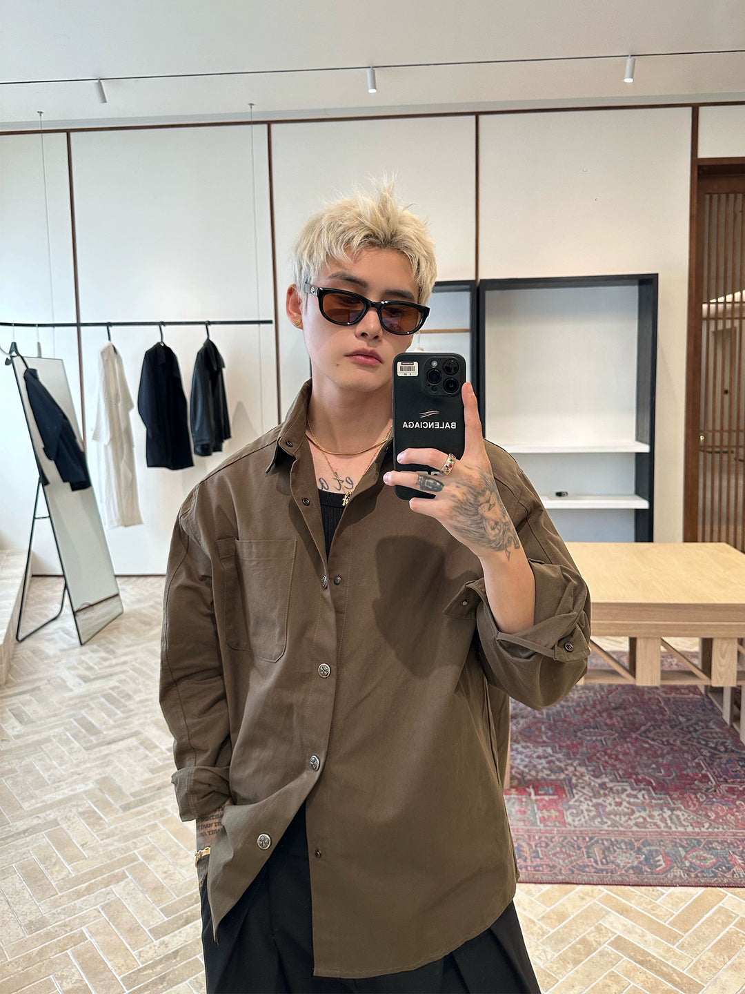 Loose Lapel Long Sleeve Shirt
