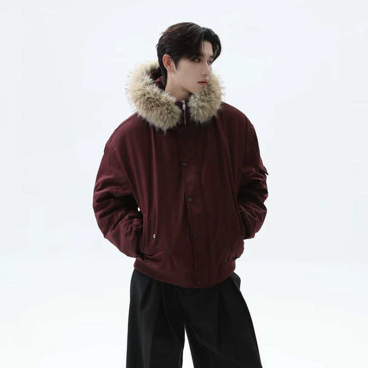 Fur Collar Hooded Insulated Coat