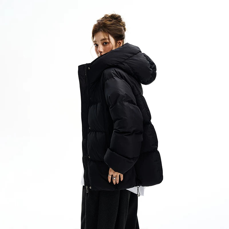 Veste en duvet épaisse à capuche en coton 