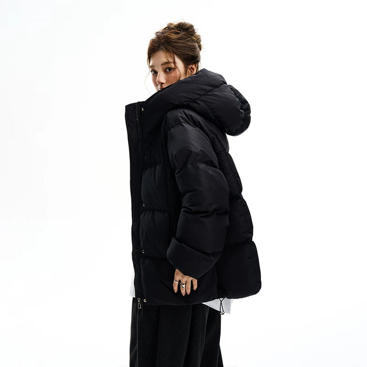 Veste en duvet épaisse à capuche en coton 