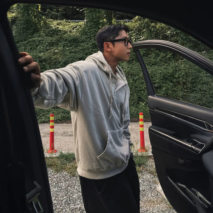 Sportieve trekkoord capuchon sweatshirt 