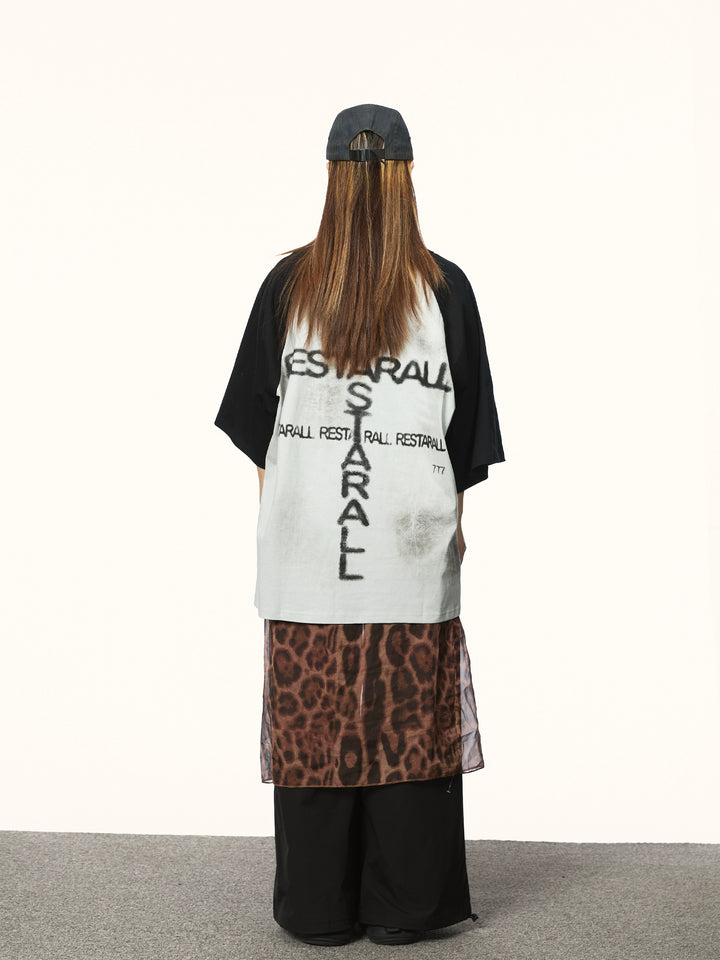 Graffiti Print Loose Fit Graphic T-Shirt