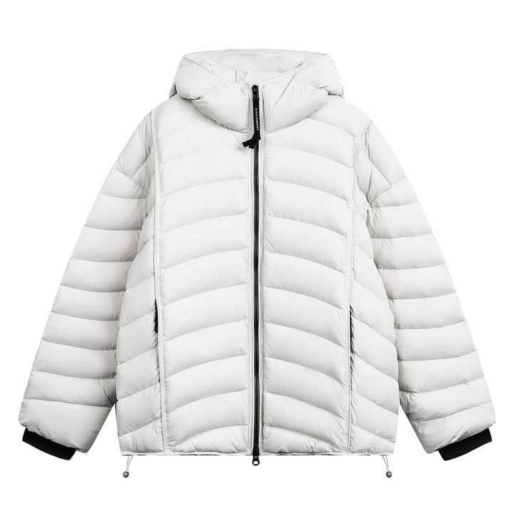 جاكيت بافر داون هيرينغبون بغطاء رأس 