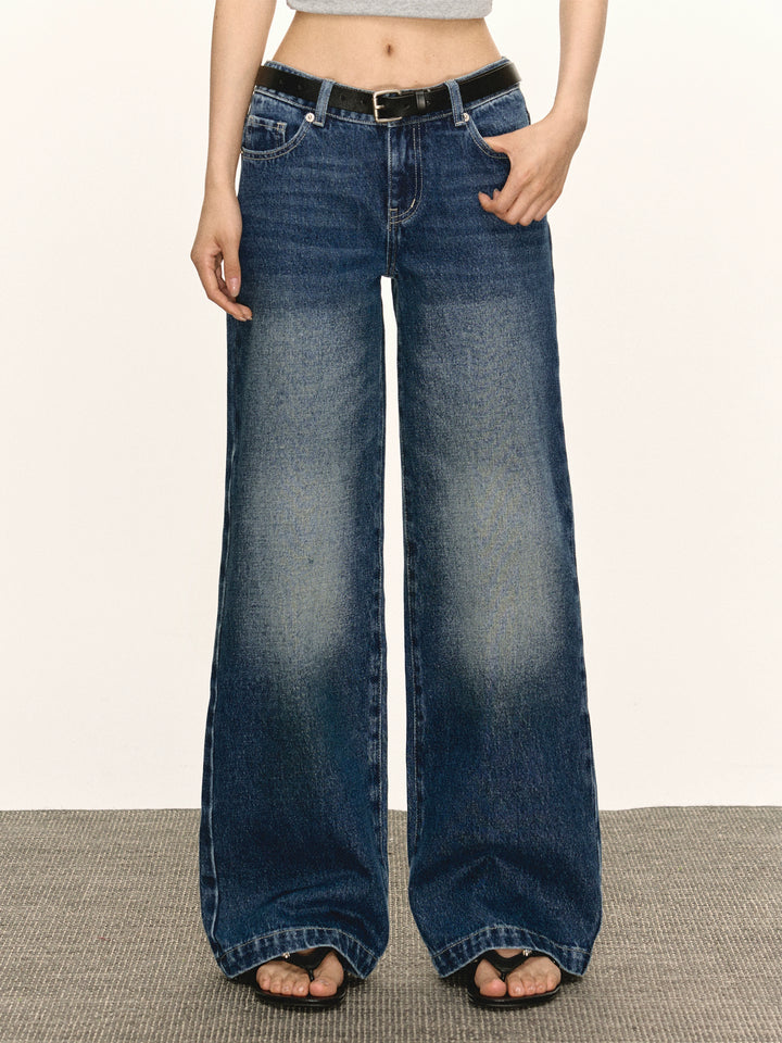 Lage Taille Wijde Pijpen Rechte Jeans Broek 