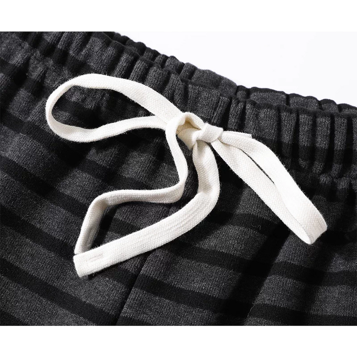 Pantalones de lounge forrados de felpa a rayas 