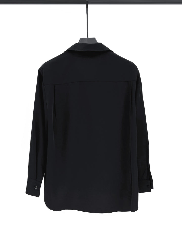 Camisa Casual de Manga Larga con Cuello en V 