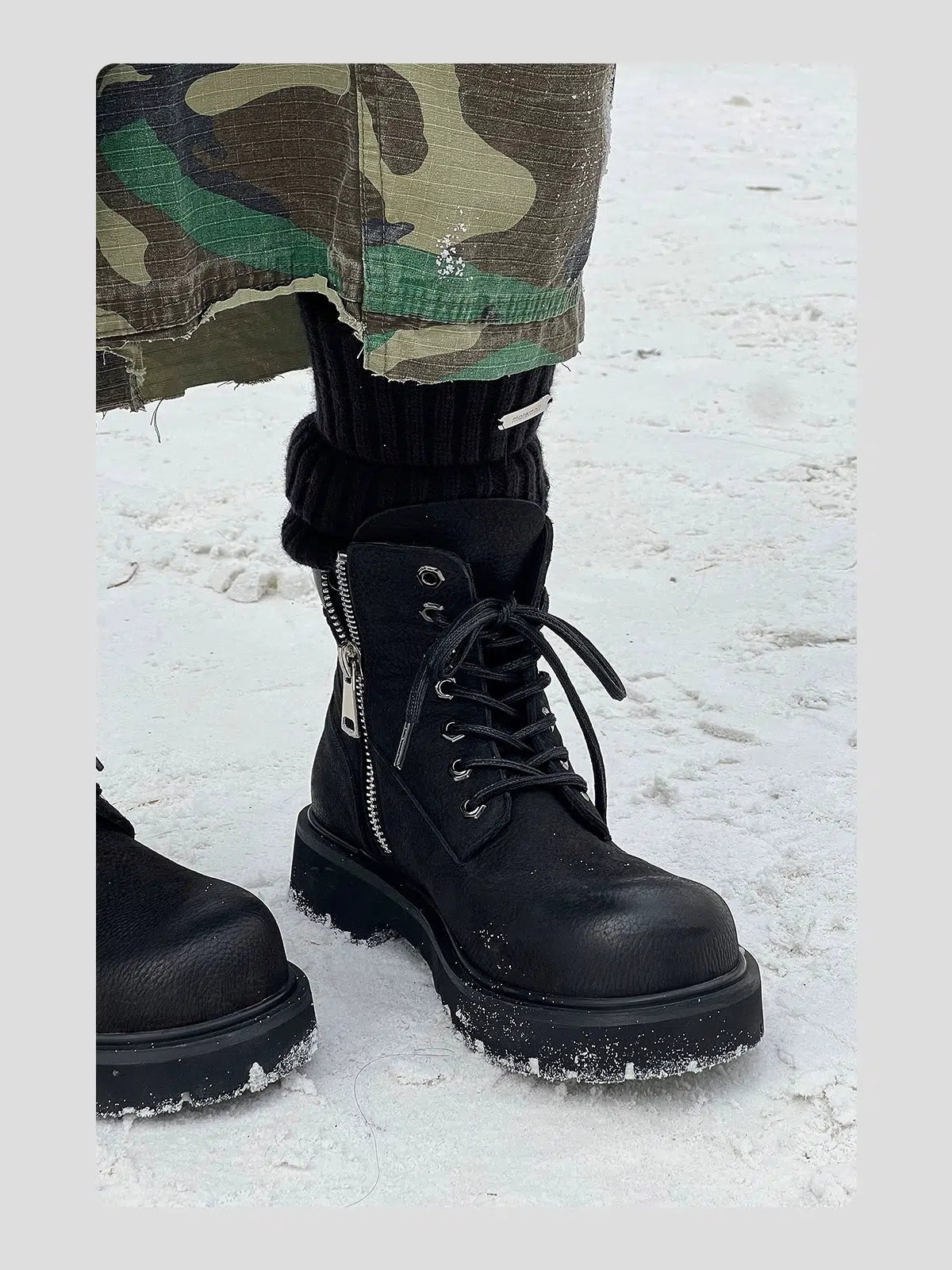 Waterproof Leather Lace-Up Boots