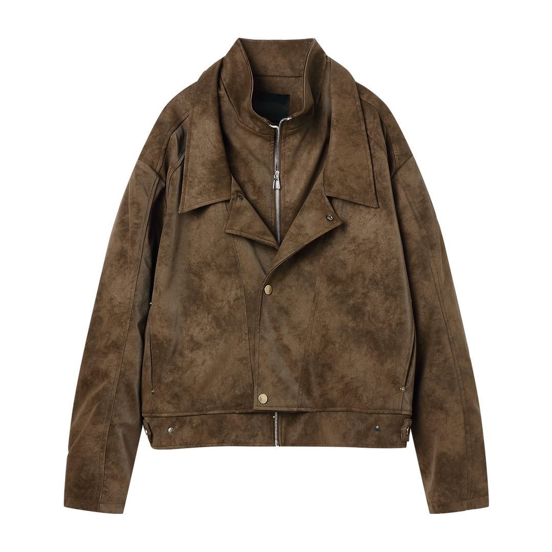 Suede Double-Layer Collar Loose Jacket