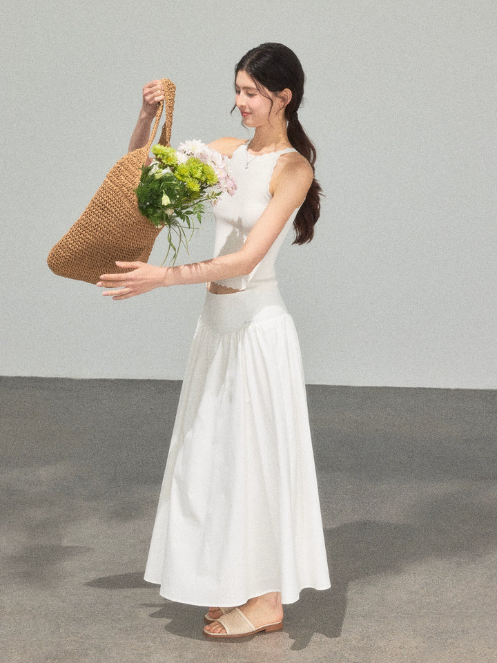 レトロハイウエストロングスカート 