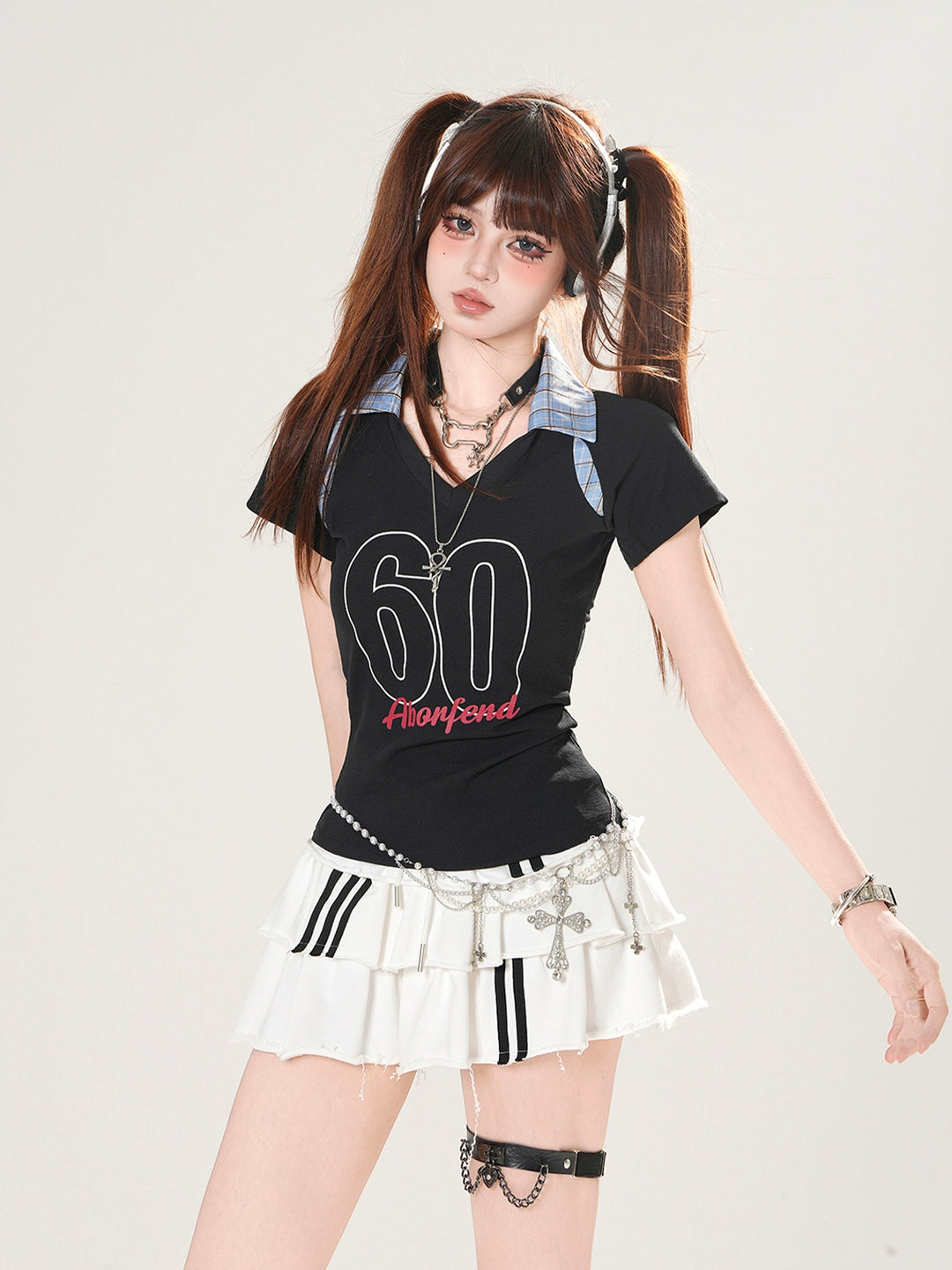 Graphic Polo Collar Short Sleeve T-shirt
