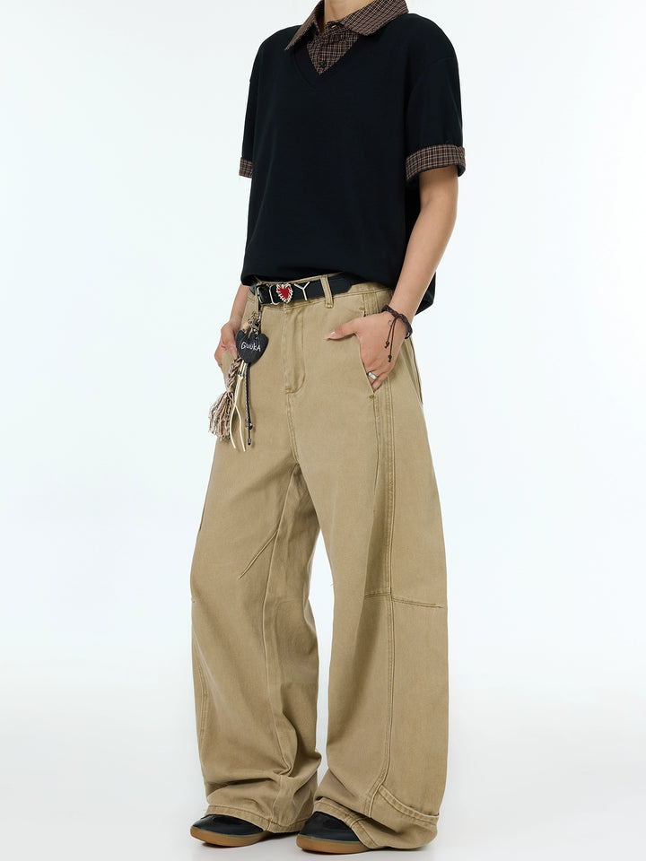 Loose Multi-Pocket Straight Casual Pants