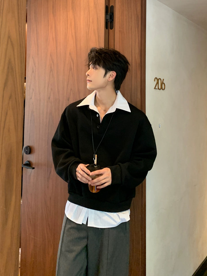 Contrast Color Spliced Sweatshirt
