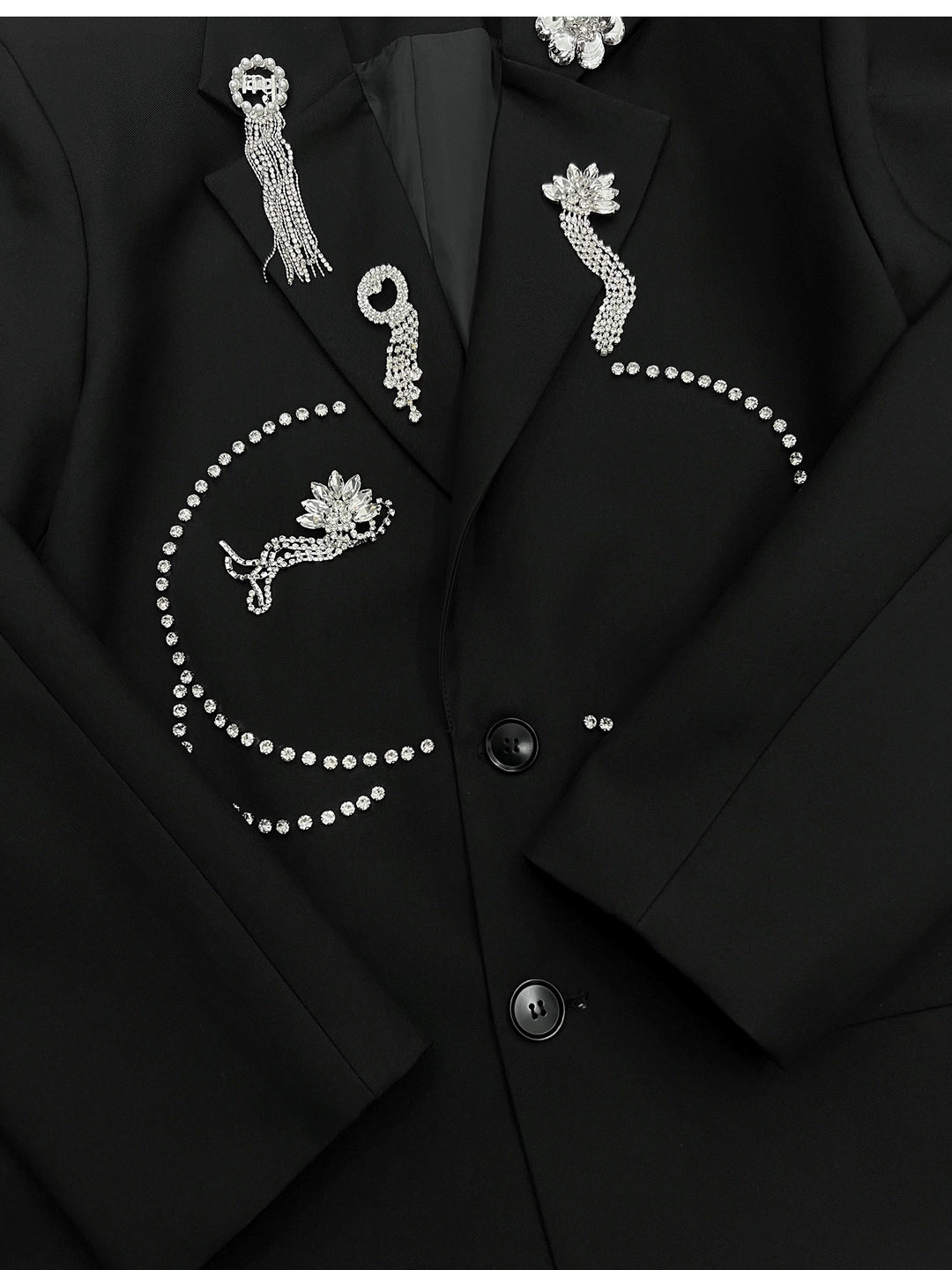 Diamond Embellished Casual Jacket