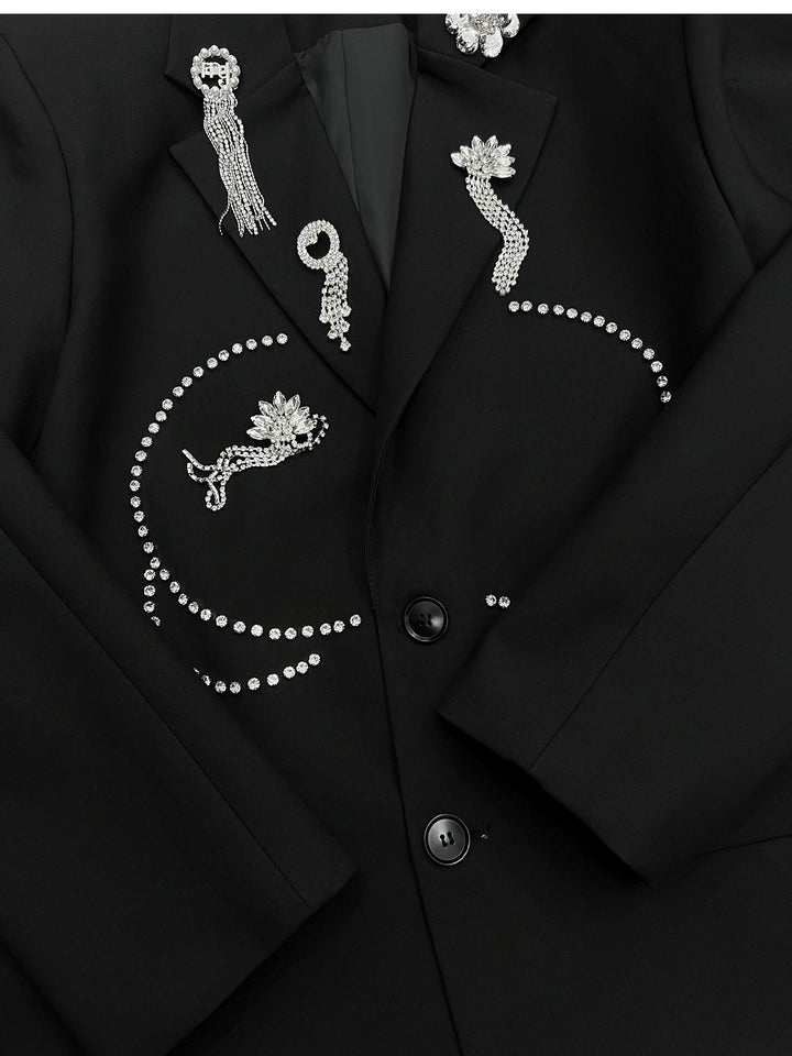 Diamond Embellished Casual Jacket