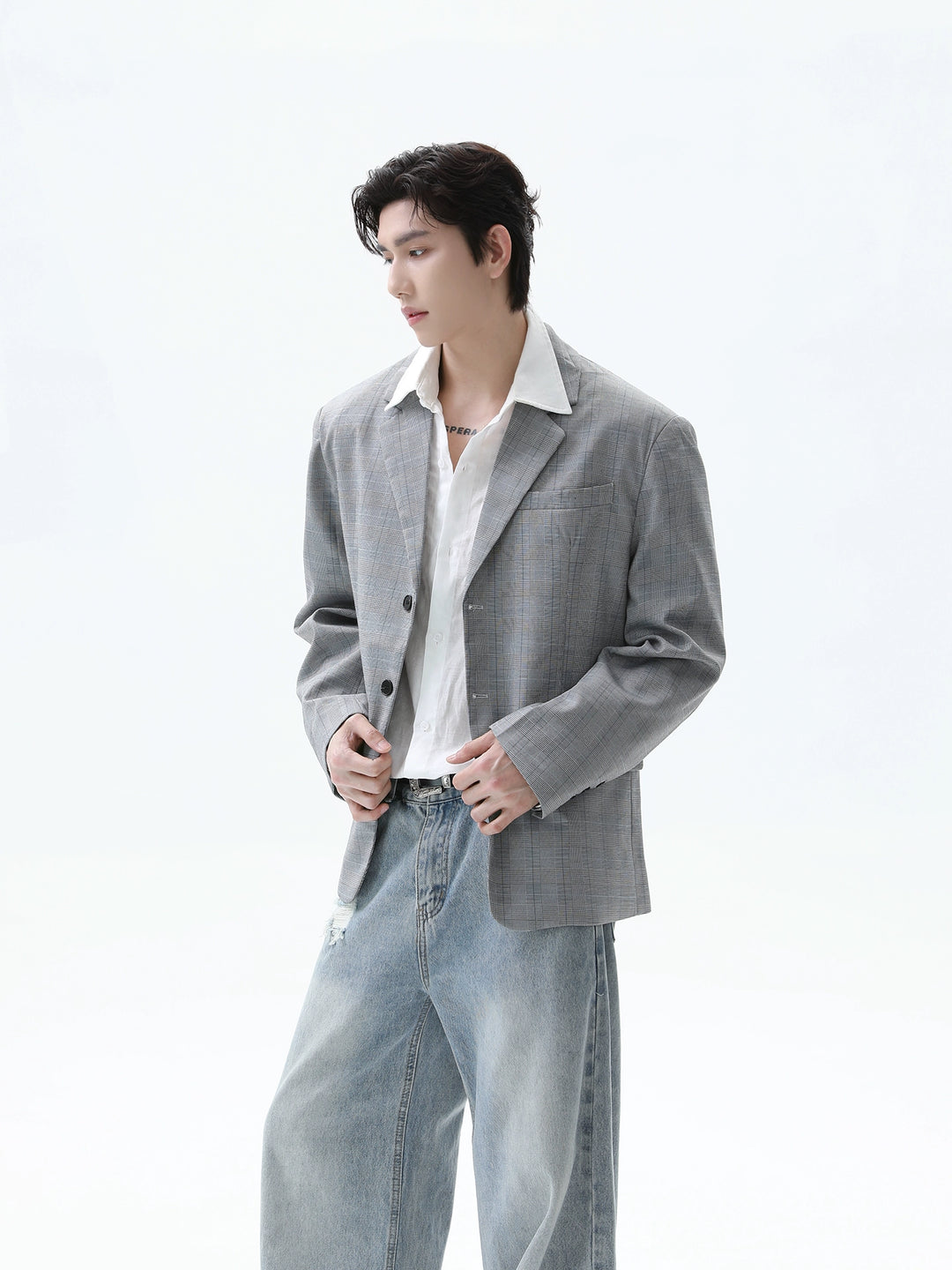 Plaid Casual Business Blazer