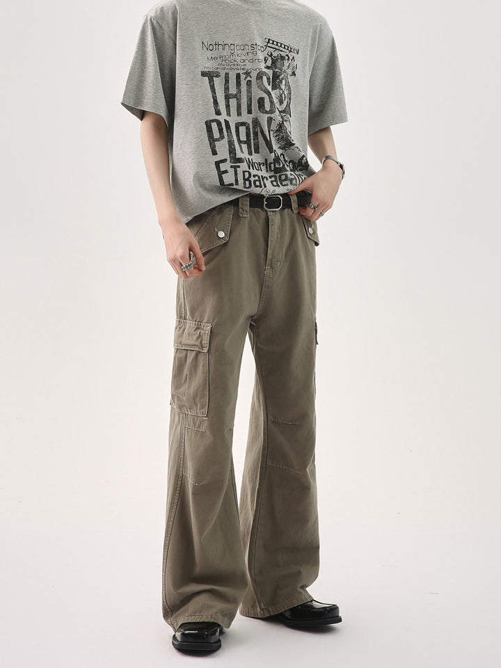 Pantalones cargo de pierna ancha 