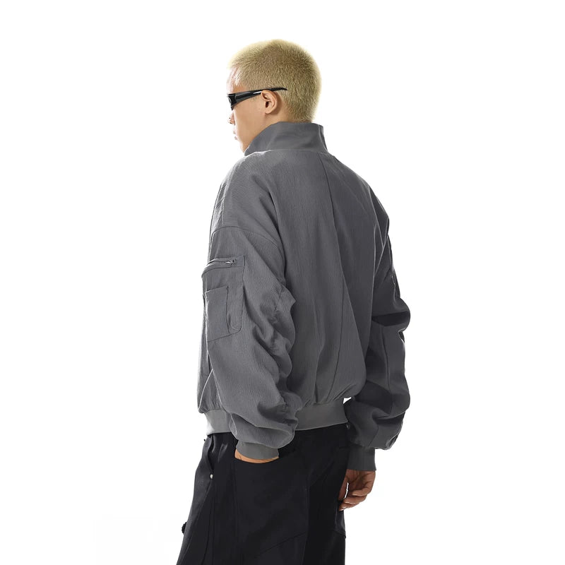 Veste surdimensionnée à col montant rétro 