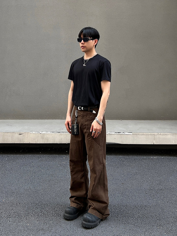 Casual Flared Loose Fit Overalls Pants