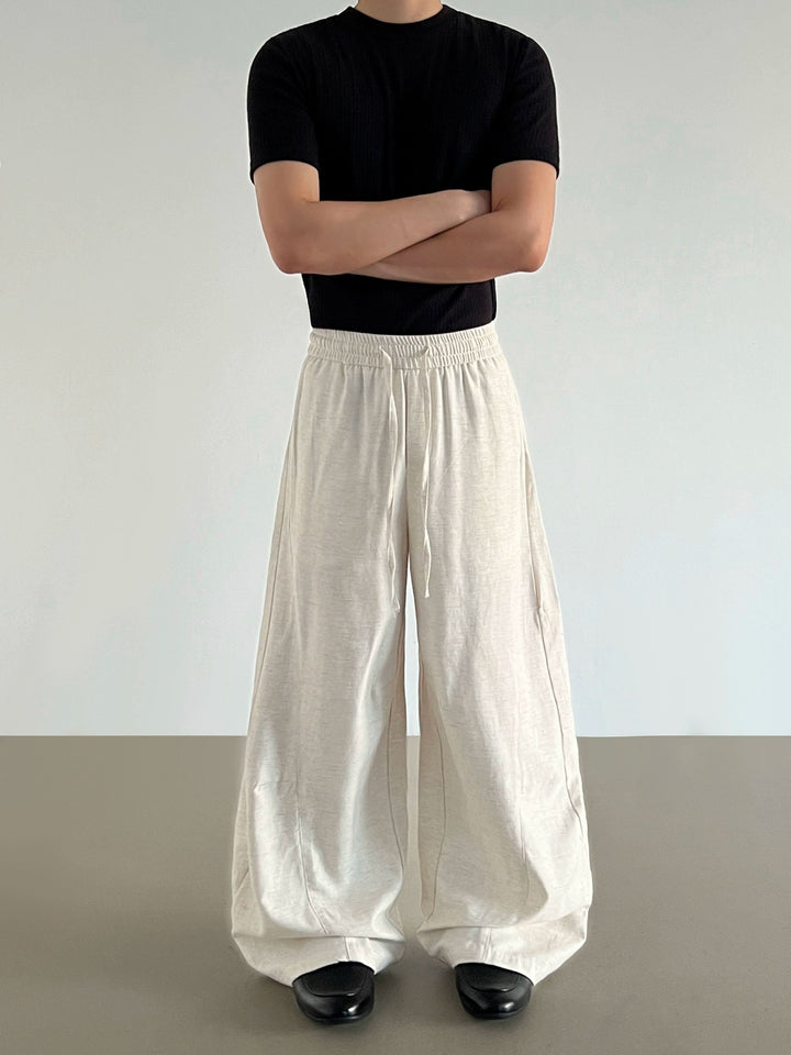 Linen Blend Wide-Leg Pants