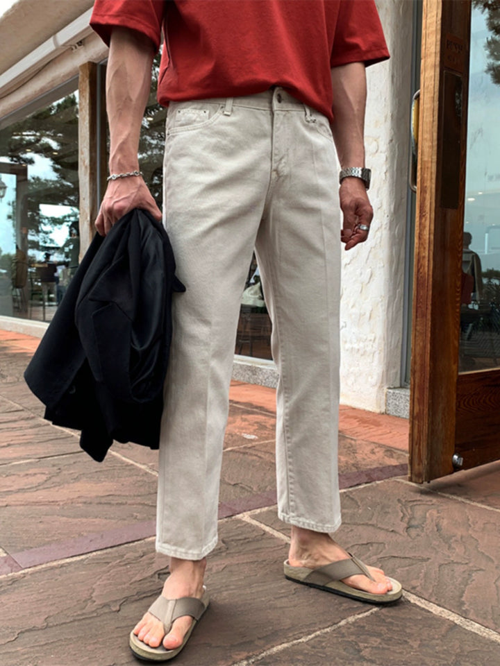 Casual Straight Fit Ni-Point Jeans Bukser 