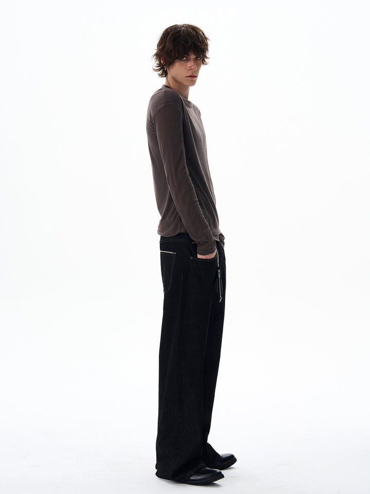 Double-Layer Collar Long-Sleeve Pullover