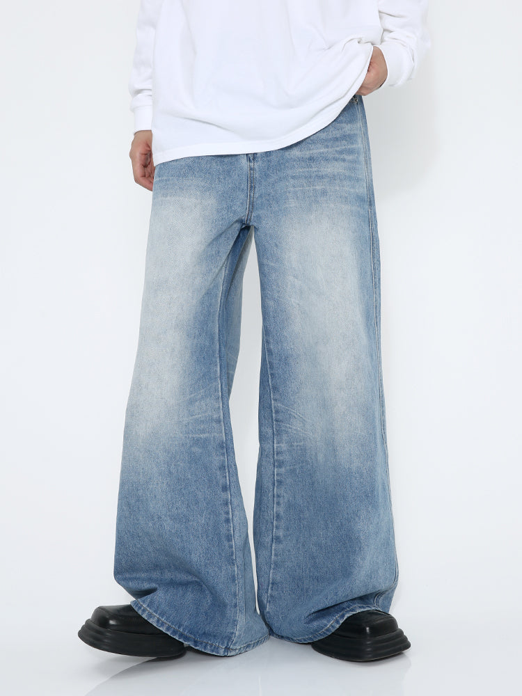 Lockere Passform Weite Beinform Gewaschene Jeans 