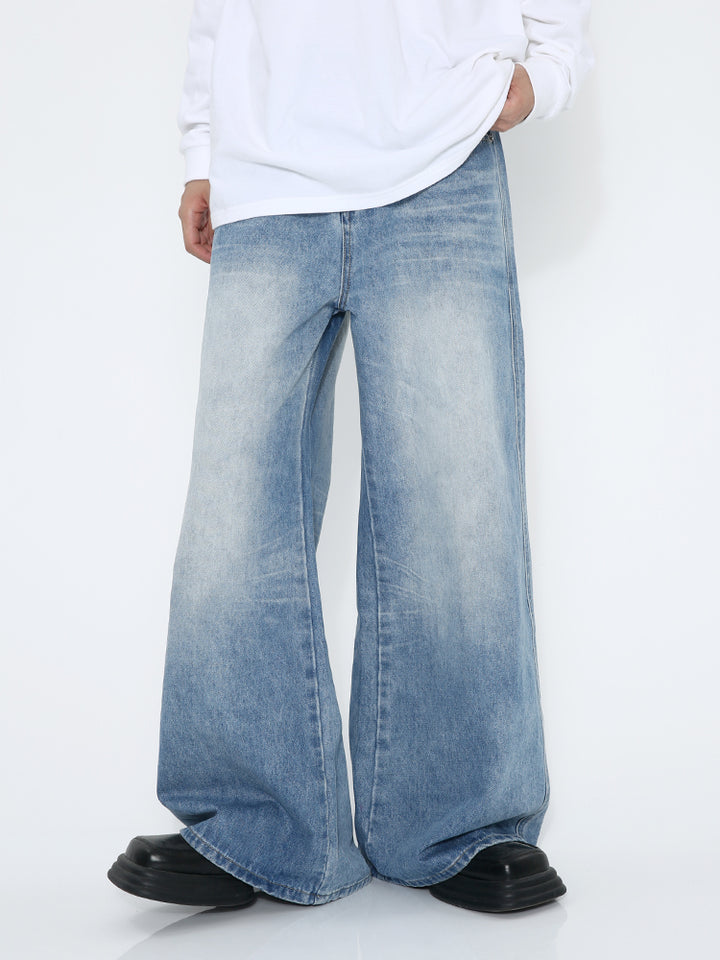 Lockere Passform Weite Beinform Gewaschene Jeans 
