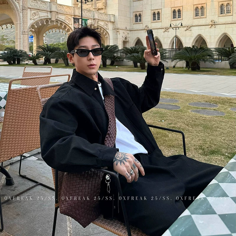 Lapel Bomber Work Jacket, Relaxed Fit