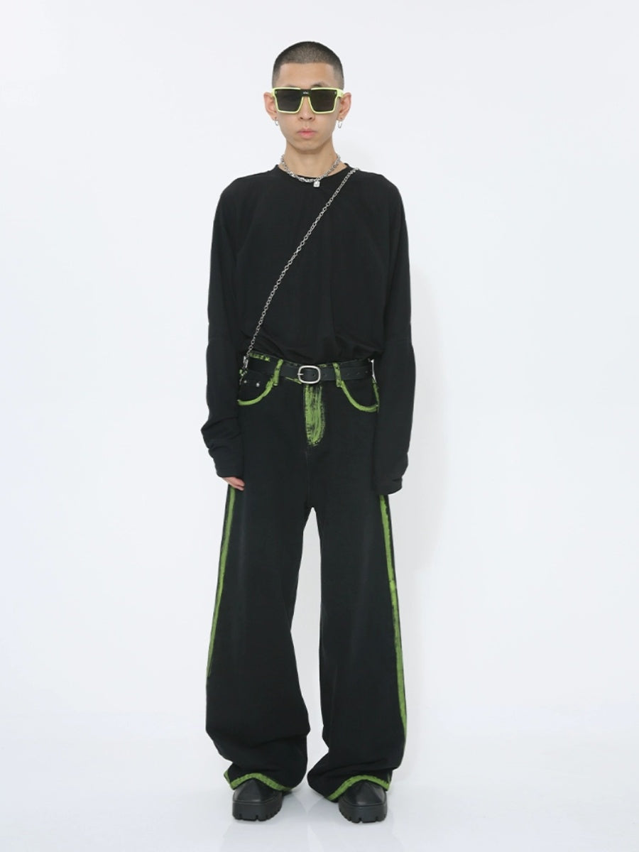 Graffiti Design Loose Straight Pants